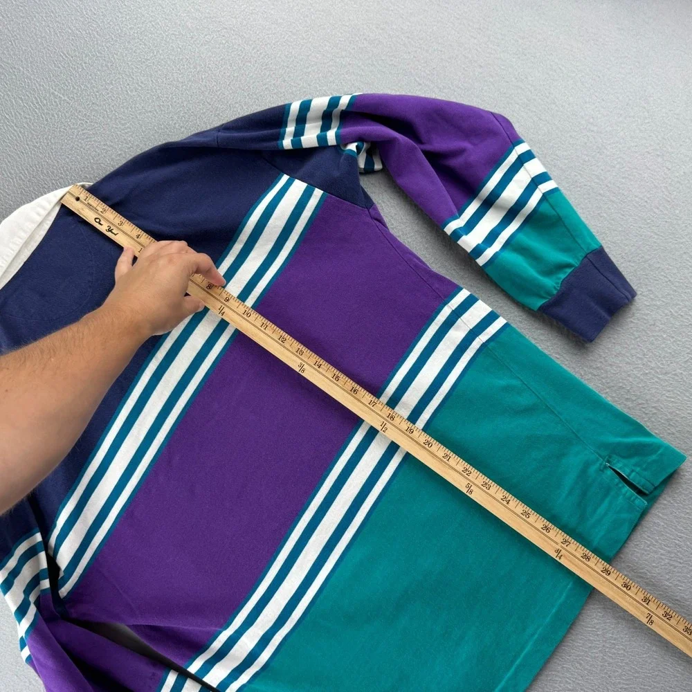 Vintage Chaps Ralph Lauren Rugby Shirt Mens Large Striped Cotton Polo 90s